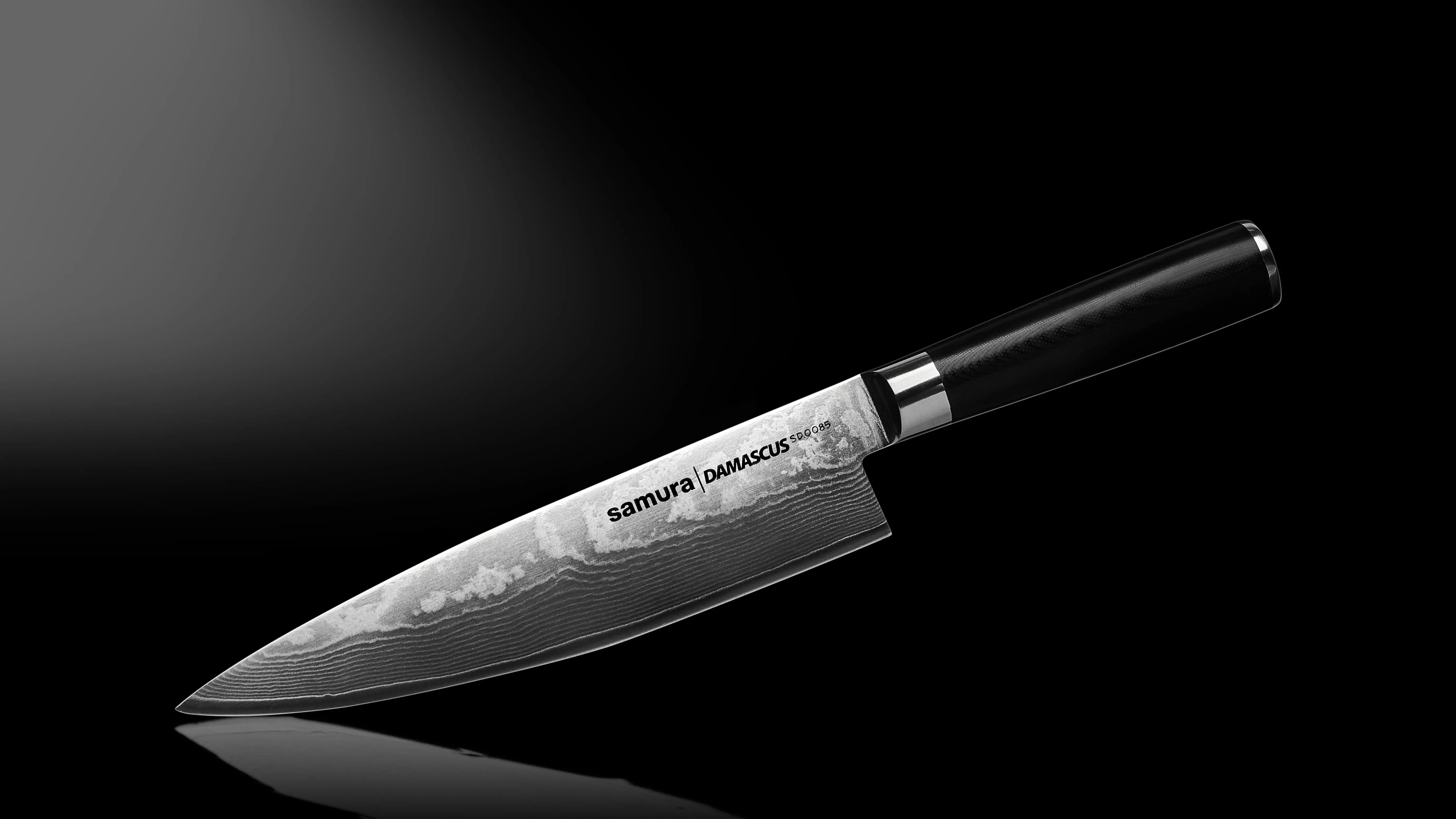 Precision Knives Samura Damascus Knife black background
