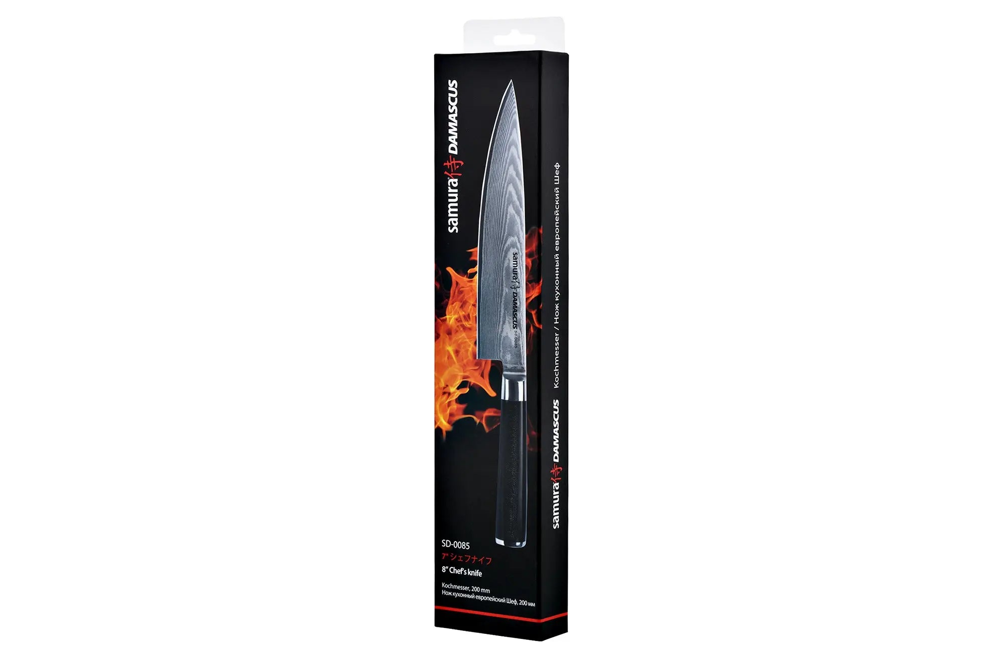 Precision Knives Samura Damascus Chef's Knife in its packaging