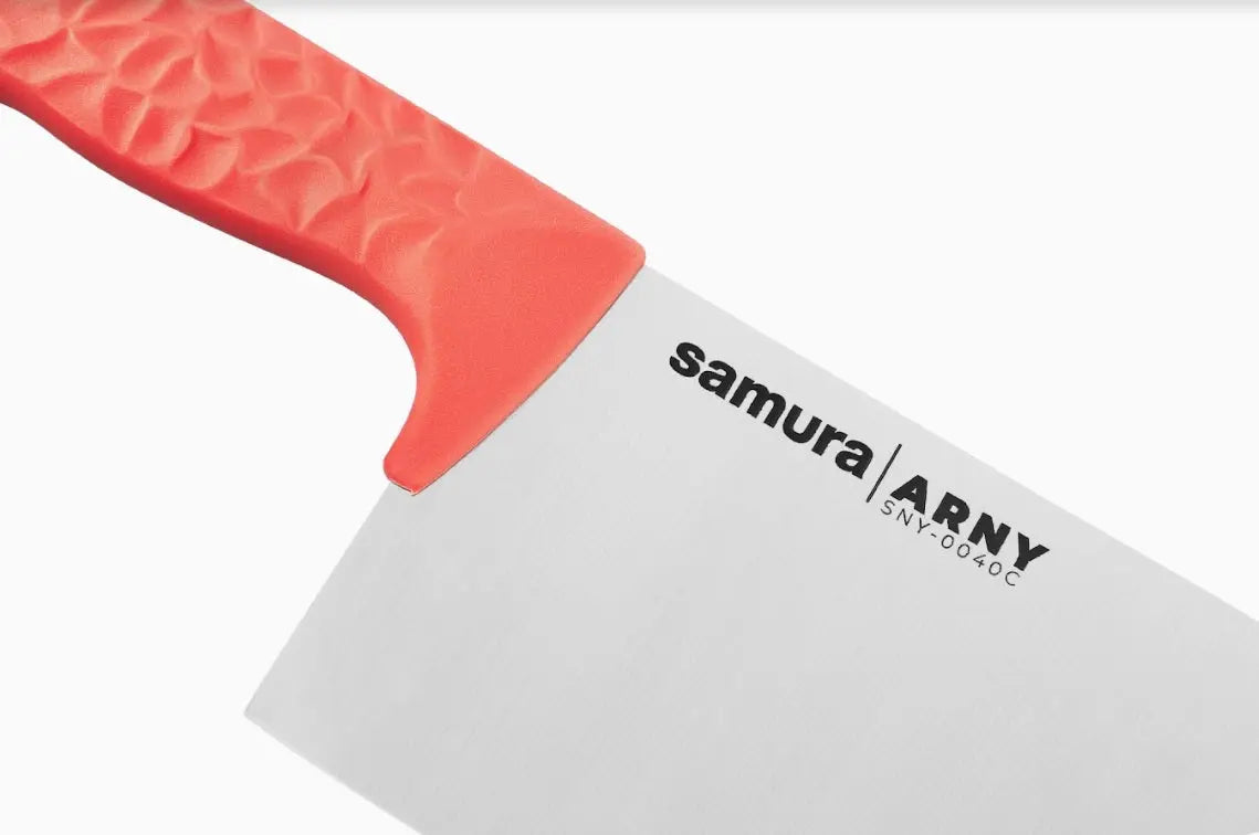 Precision Knives Samura Arny Coral Handle against white background
