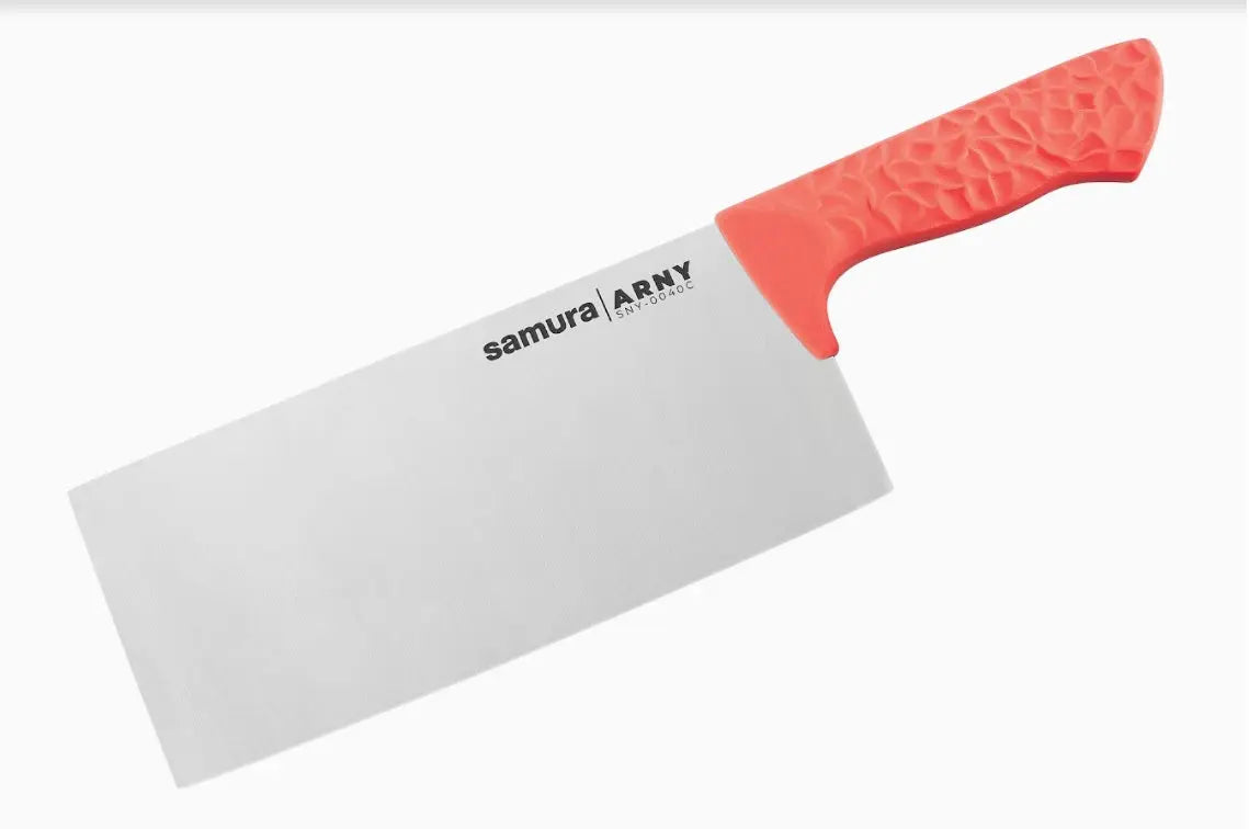 Precision Knives Samura Arny Coral Handle against white background