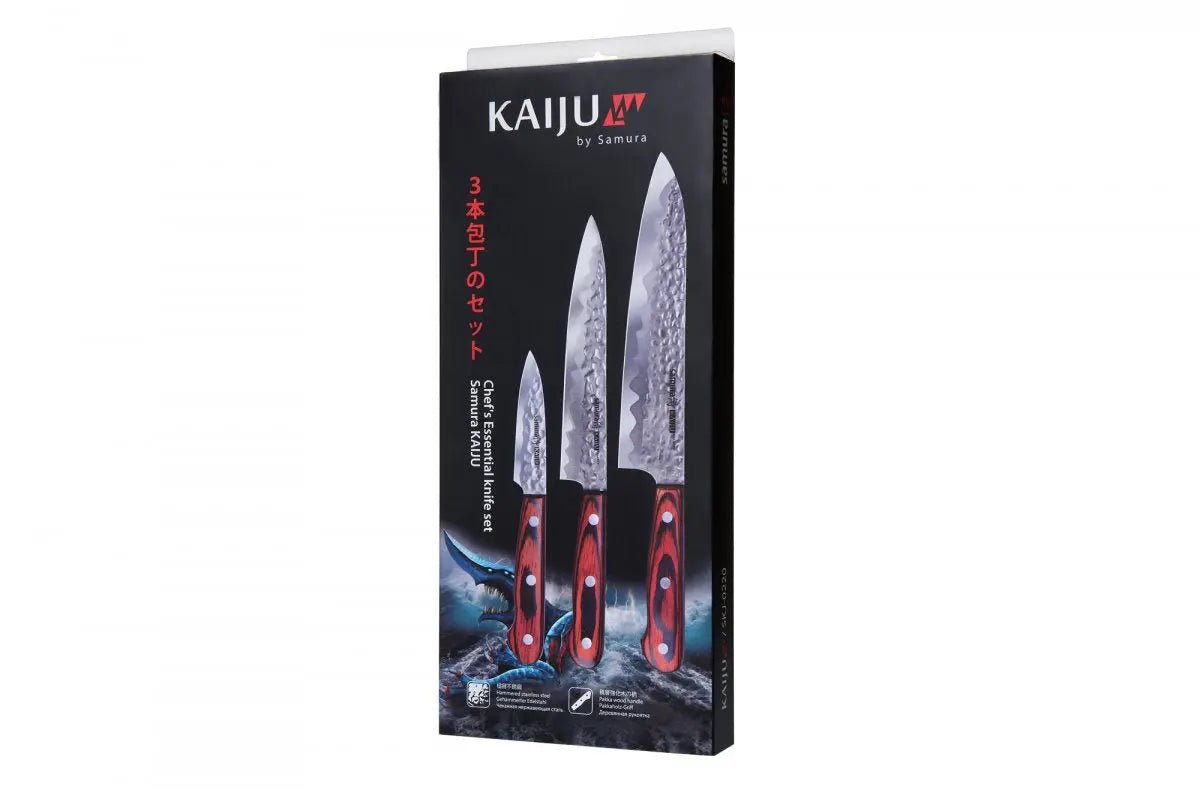 Samura KAIJU Set of 3 kitchen knives: Paring knife, Utility knife, Chef's knife - Norvic Knives