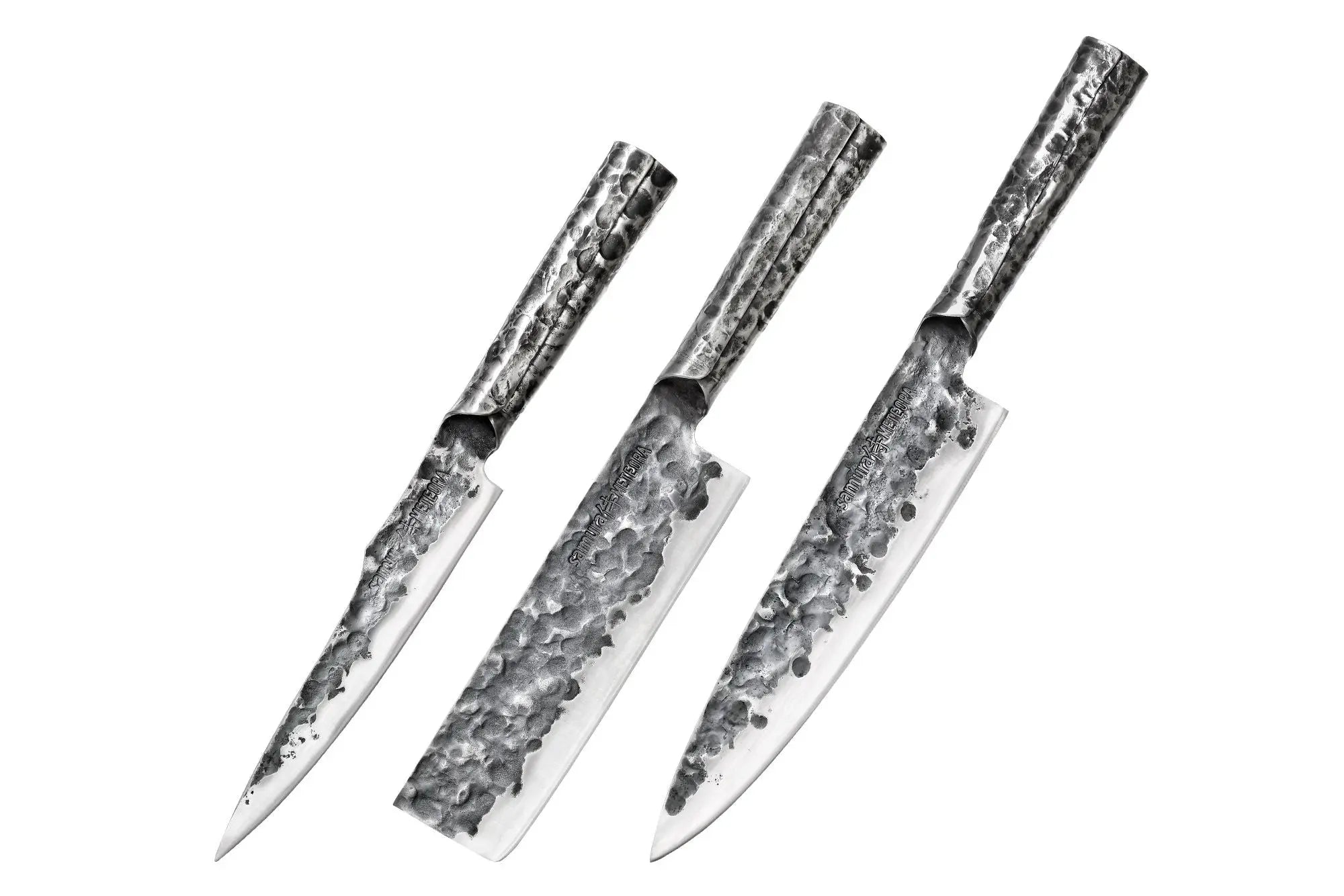 Samura METEORA Set of 3 kitchen knives: Utility knife, Nakiri knife and Chef's knife Precision Knives