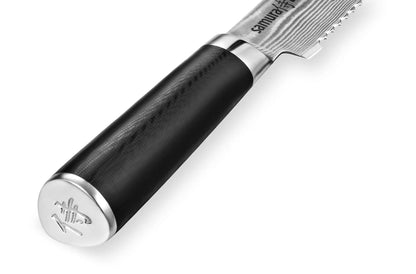 Precision Knives Samura Damascus Bread Knife Handle close up