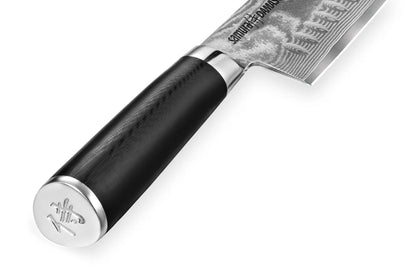 Precision Knives Samura Damascus Santoku Knife handle close up