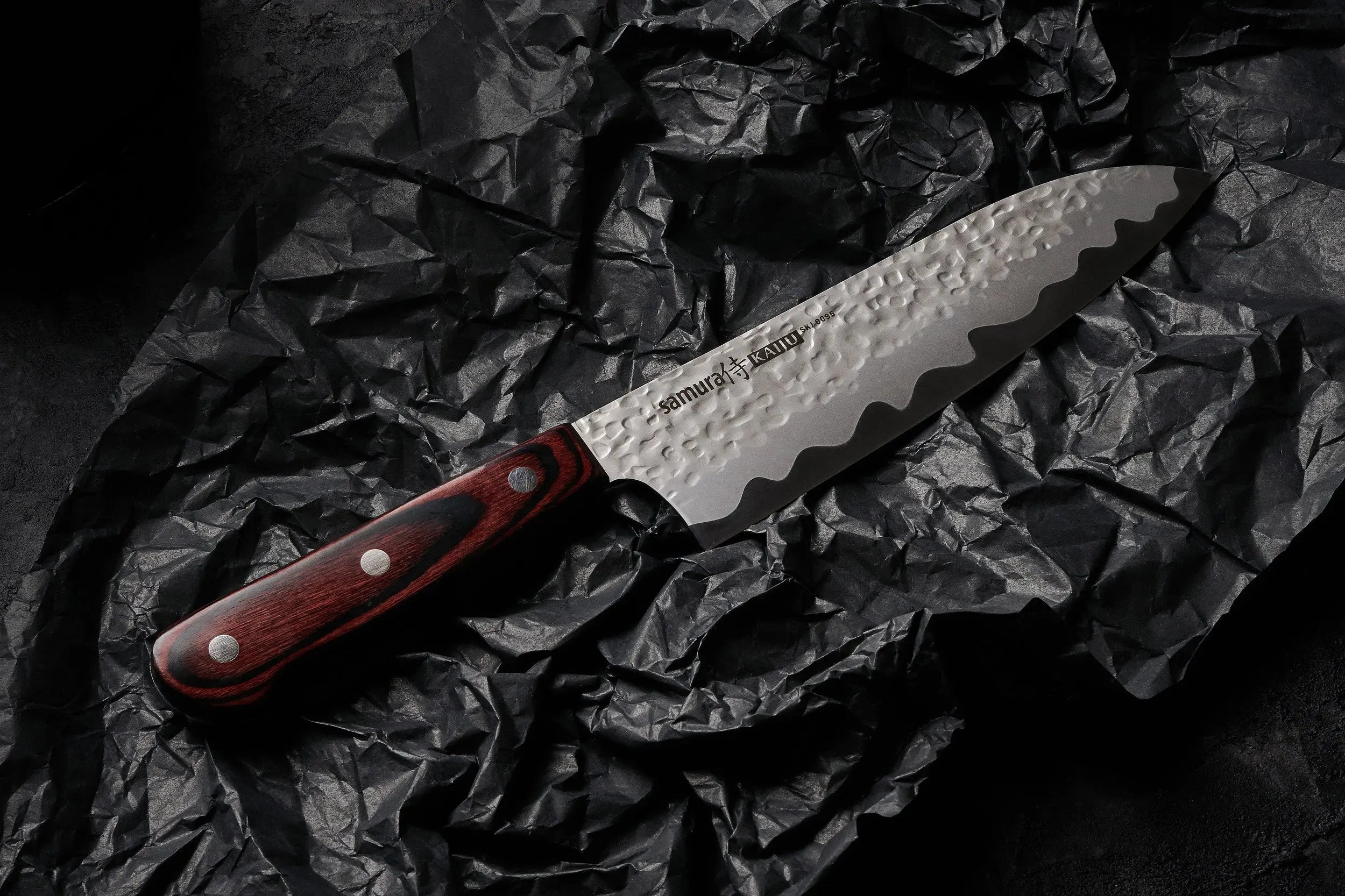 Precision Knives Samura Kaiju Santoku black background Knife