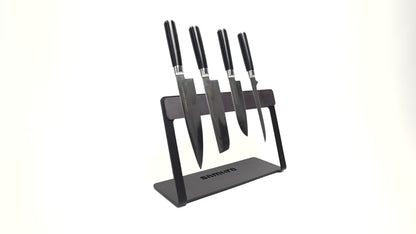 Video Showing Damascus range of knives stores on Samura Road Block Knife Block