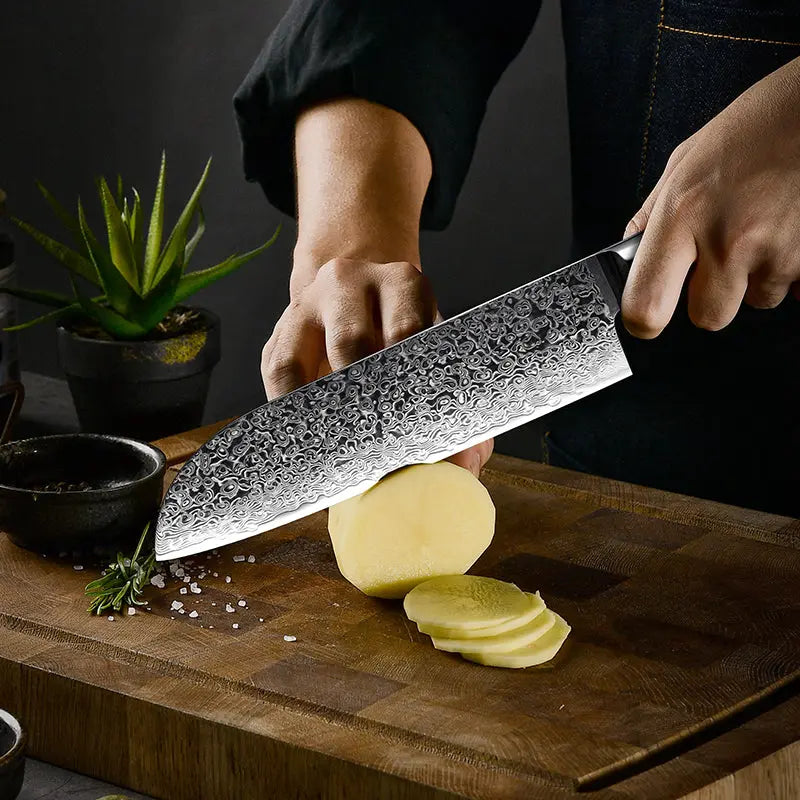 Ze Damascus santuko 7" Precision Knives