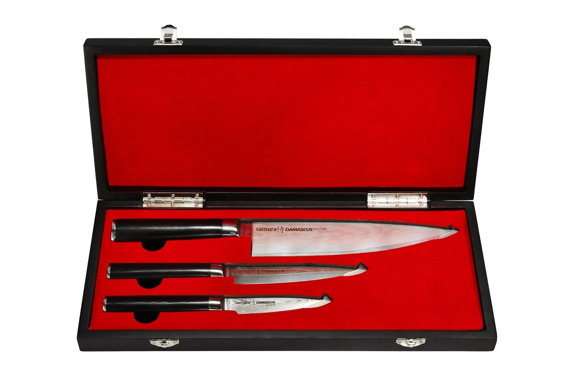 Samura DAMASCUS Set of 3 kitchen knives with Display Case - Norvic Knives