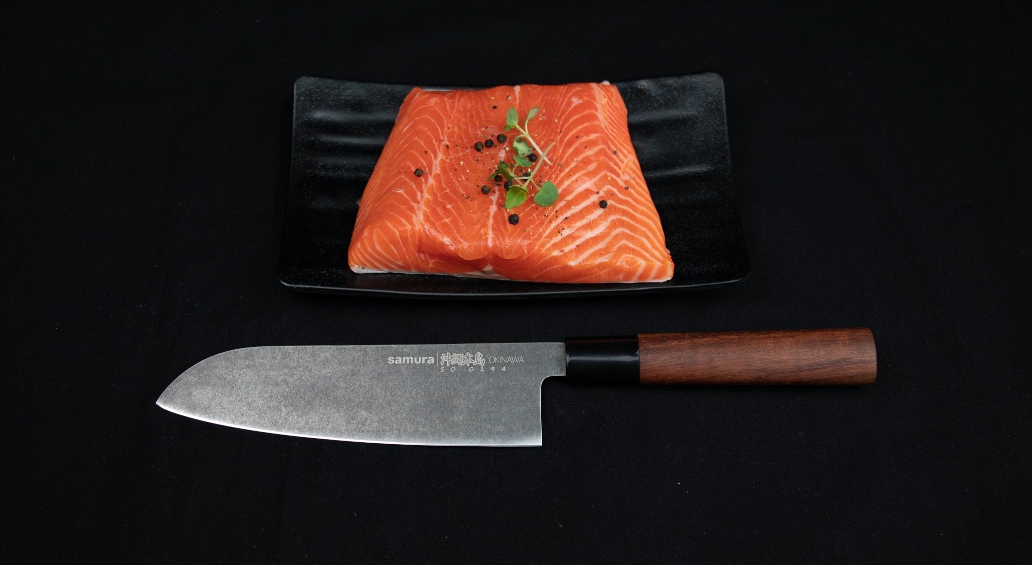 Samura OKINAWA Stonewash Santoku knife - Norvic Knives