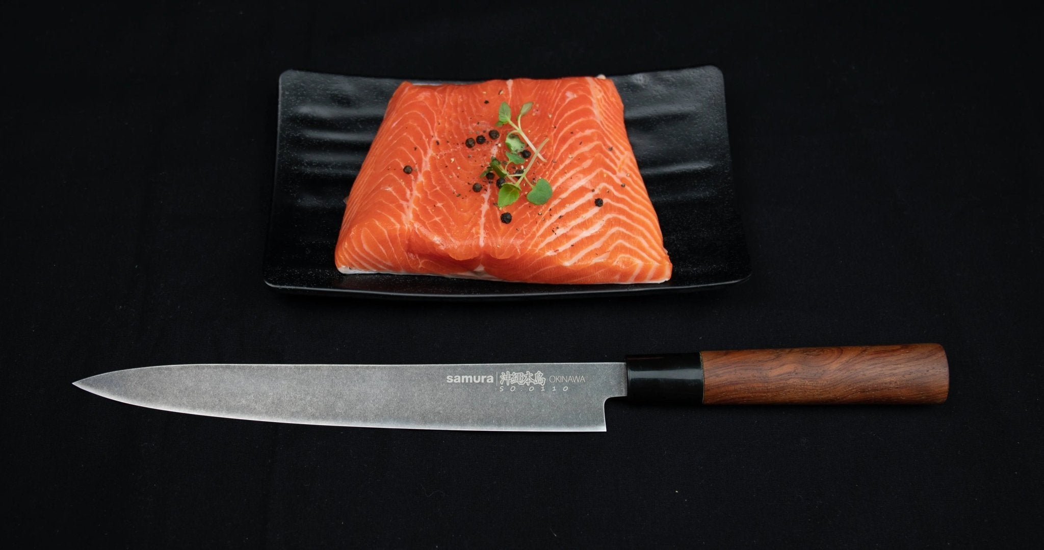 Samura OKINAWA Stonewash Yanagiba knife - Norvic Knives